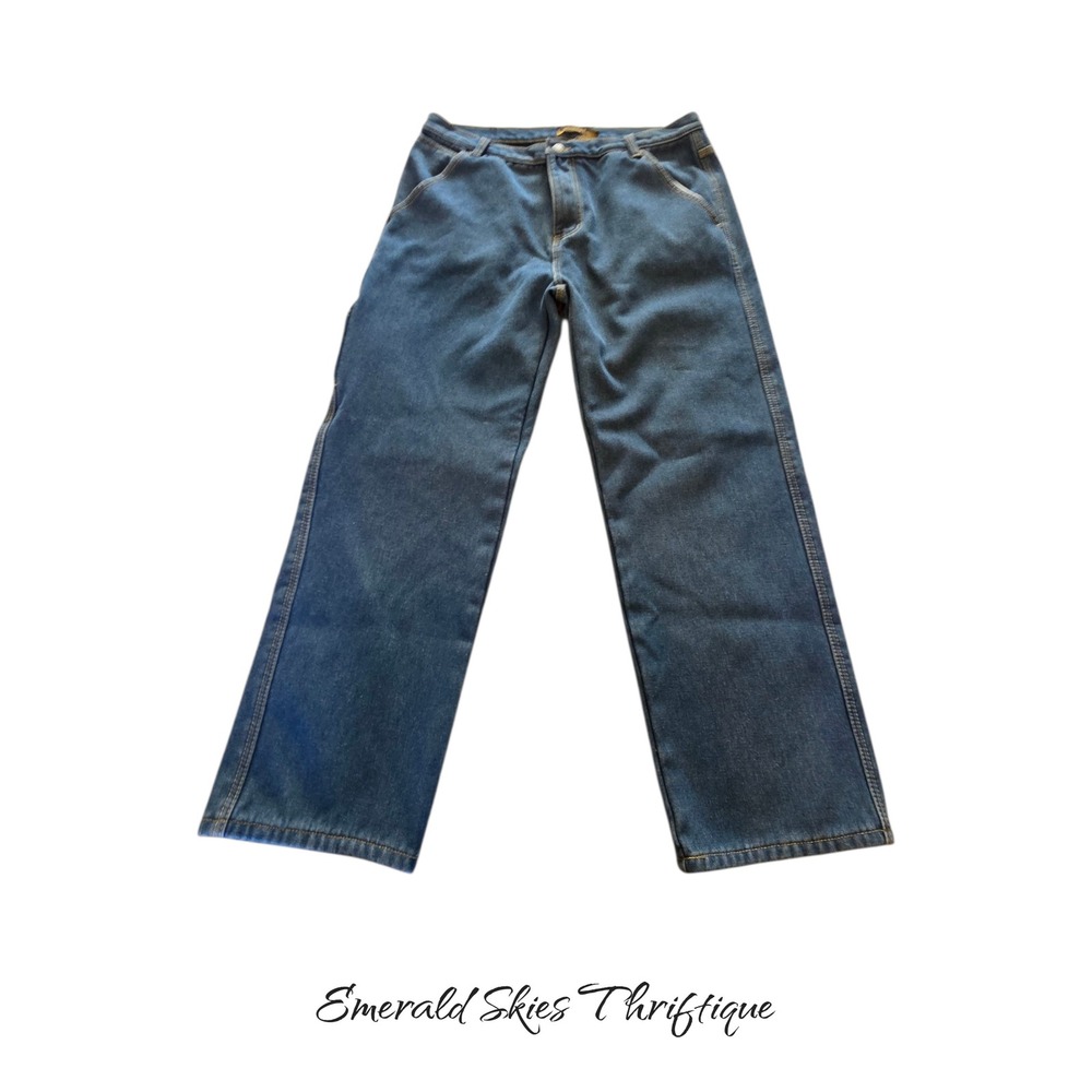 Stanley Fleece Lined Utility Denim Work Jeans Men's Size 36 x 30 free ship